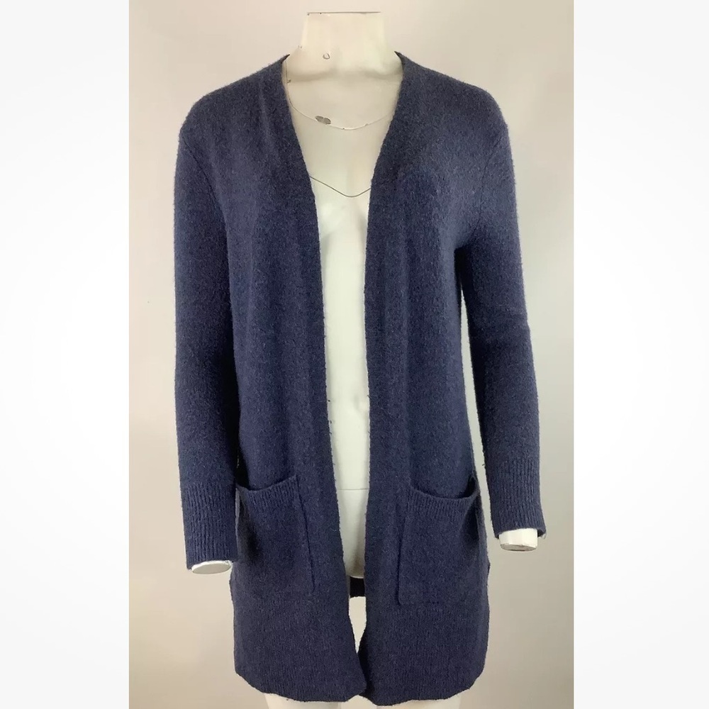 Madewell Sz XXS Kent Cardigan In Coziest Yarn Blue Alpaca Merino Wool Blend